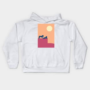 Lions in the savanna Kids Hoodie